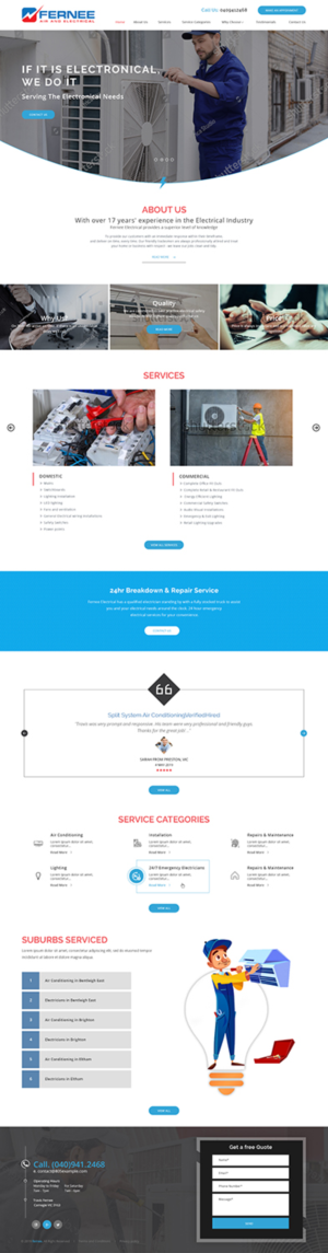 Fernee Air and Electrical Website | Web Design by Ved Web Services