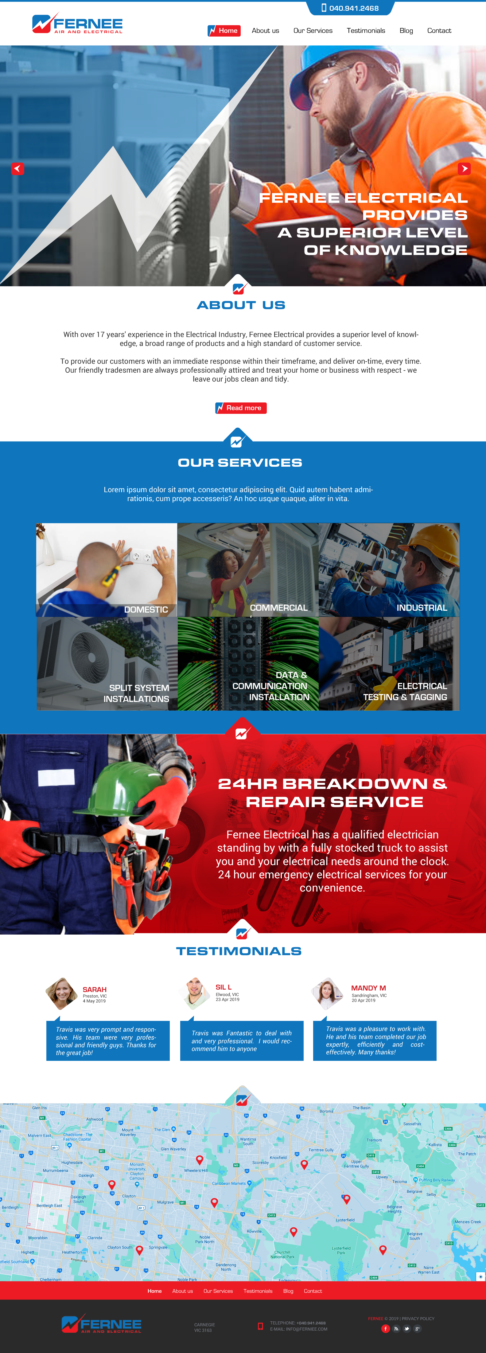 Web Design by chandrayaan.creative for Fernee Air and Electrical | Design #21859061