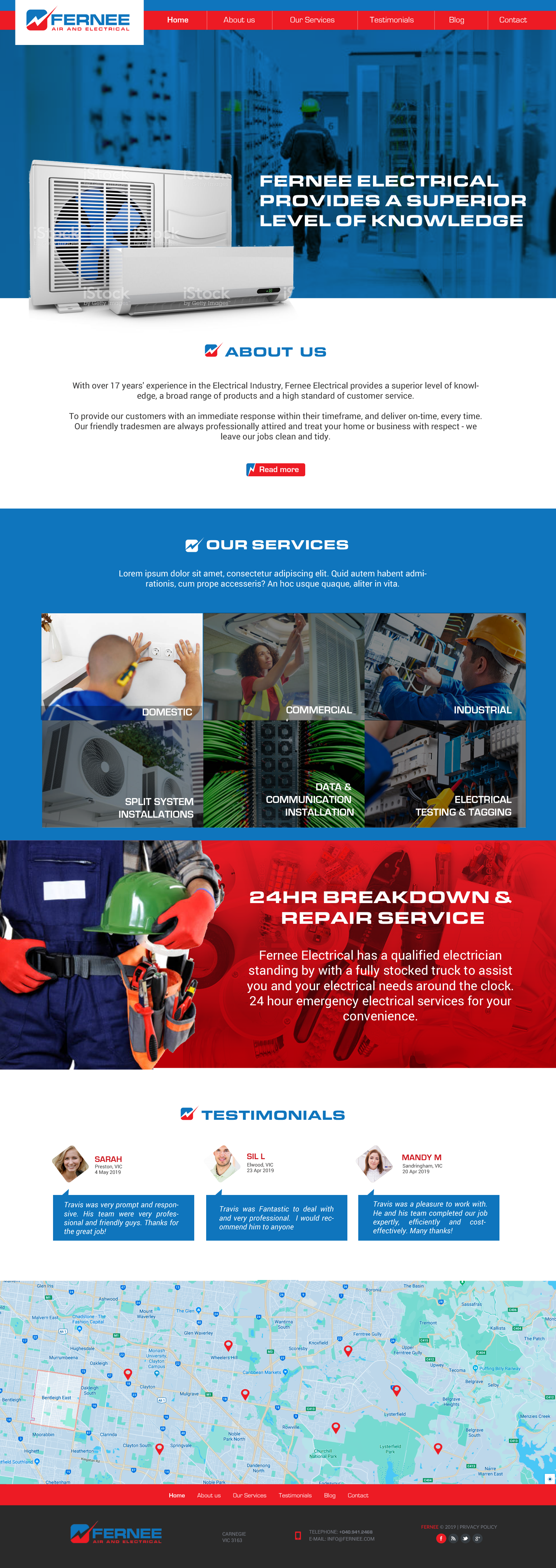 Web Design by chandrayaan.creative for Fernee Air and Electrical | Design #21859306