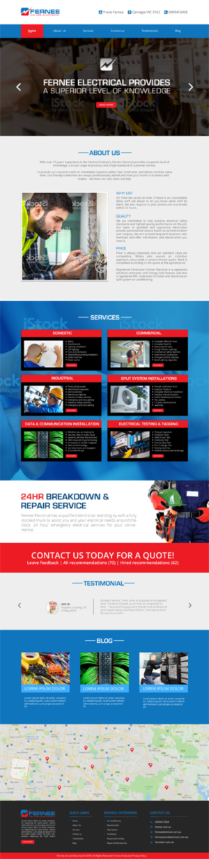 Fernee Air and Electrical Website | Web Design by chandrayaan.creative