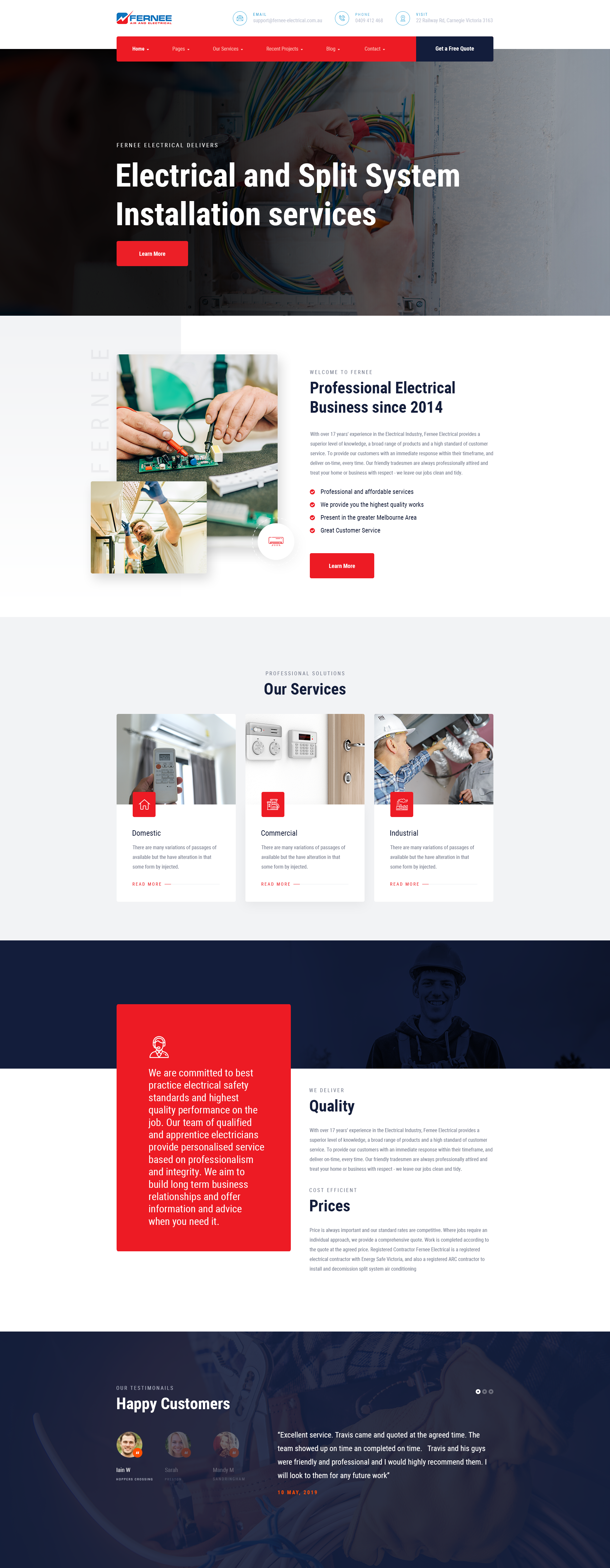 Web Design by Zambo for Fernee Air and Electrical | Design #21884619