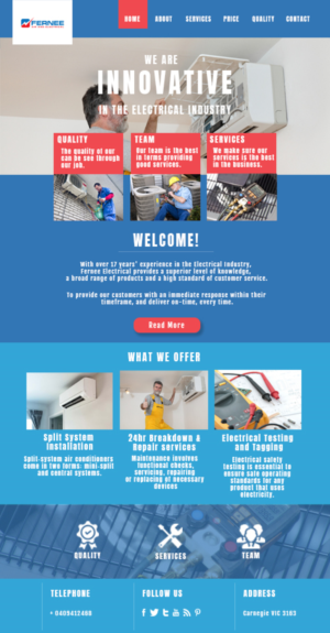 Web Design by Joeven1122 for Fernee Air and Electrical | Design: #21857749