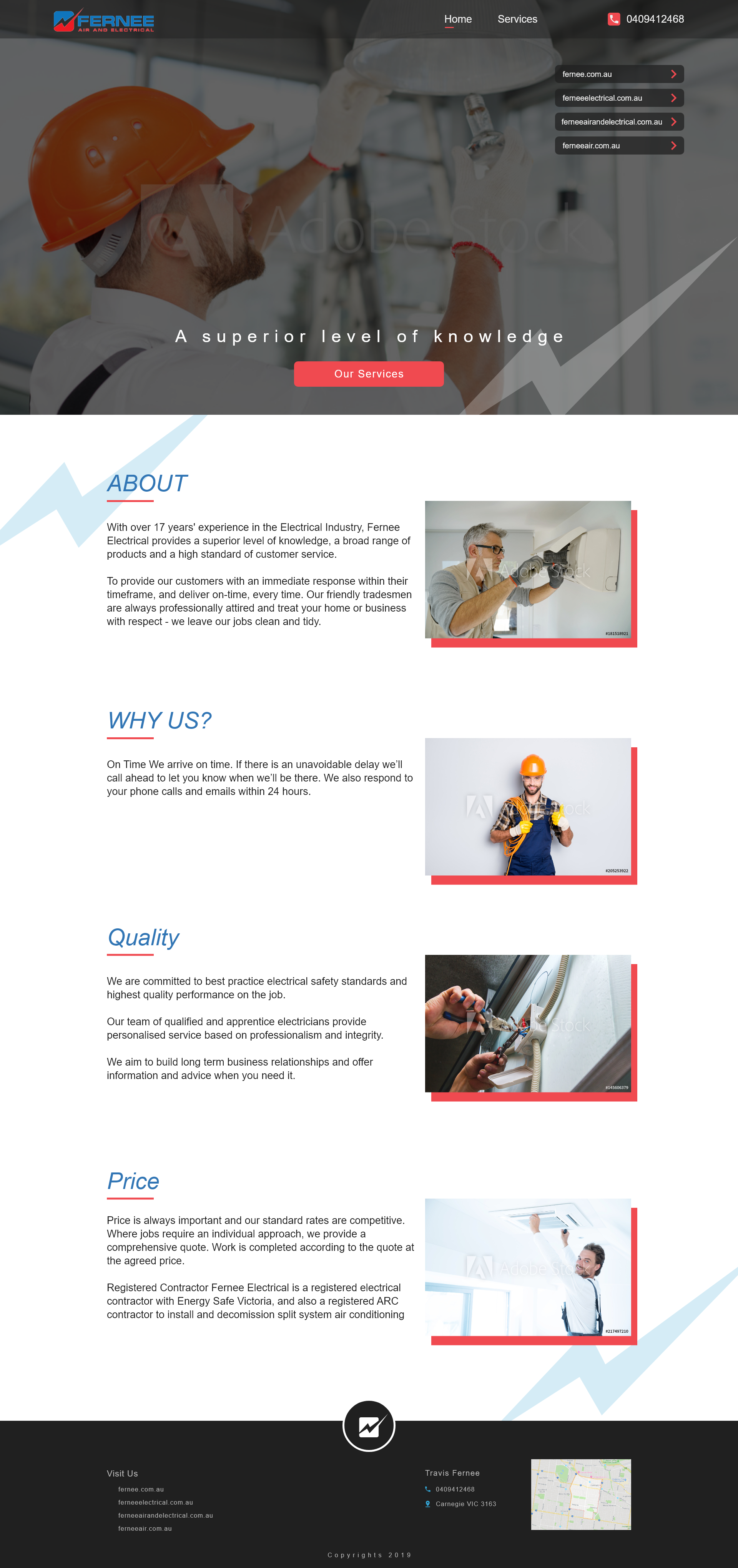 Diseño Web por A7-Designs para Fernee Air and Electrical | Diseño #21864998