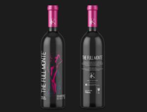 Improve Wine Bottle Label, Glass Printed Naked Lady, Elegant, Classy, Professional | Graphic Design by cosmicline
