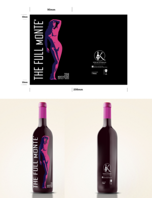 Improve Wine Bottle Label, Glass Printed Naked Lady, Elegant, Classy, Professional | Graphic Design by Logo Blox
