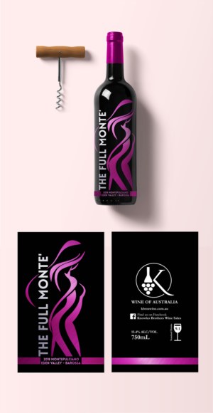 Improve Wine Bottle Label, Glass Printed Naked Lady, Elegant, Classy, Professional | Graphic Design by Alpha_Creative