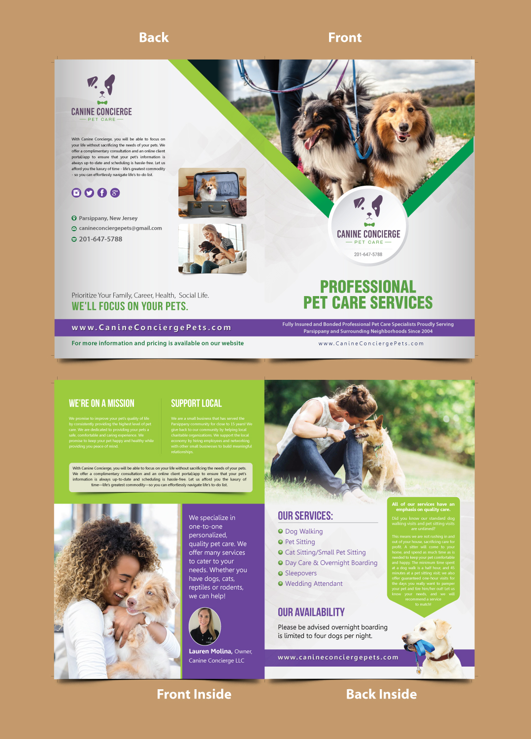 Diseño de Brochure por meet007 para Canine Concierge LLC | Diseño #21858766