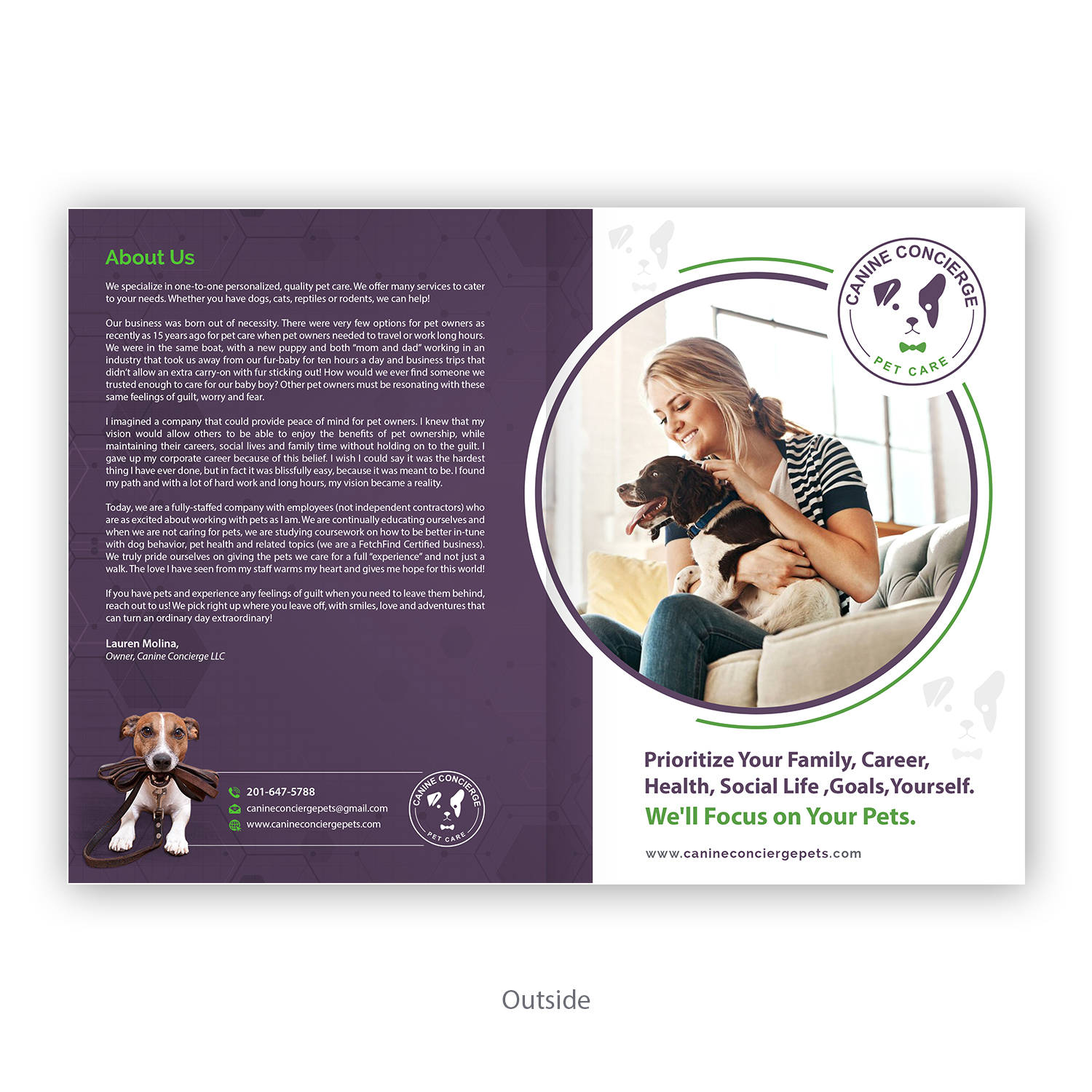 Diseño de Brochure por GraphicsGuru para Canine Concierge LLC | Diseño #21857609