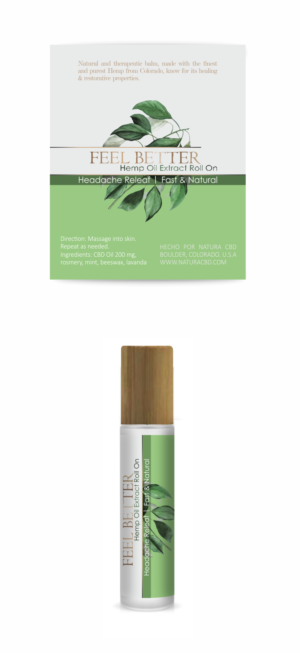 LABEL DESIGN for our Hemp oil extract headache relief roll on | Label Design by Alpha_Creative