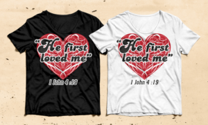 Christian 1st love scripture tee shirt  | Design de T-shirt par Al Pech