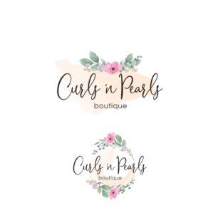 Curls 'n Pearls Boutique | Logo Design by Samantha Ward Design
