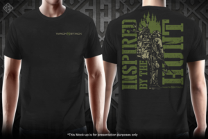 Hunting lifestyle apparel ( hunter packing out a mule deer or elk from the backcountry) | Diseño de Camiseta por gekgrfx