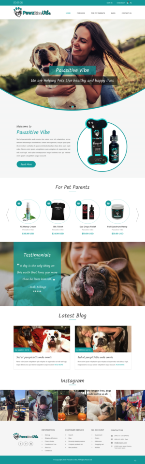 Web Design by pb for Pawzitive Vibe - ellro dist | Design: #21882681