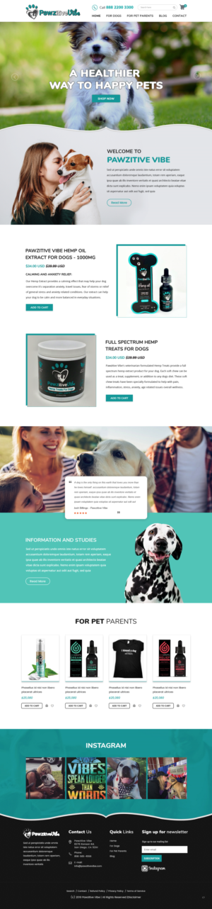 Web Design by pb for Pawzitive Vibe - ellro dist | Design: #21882682