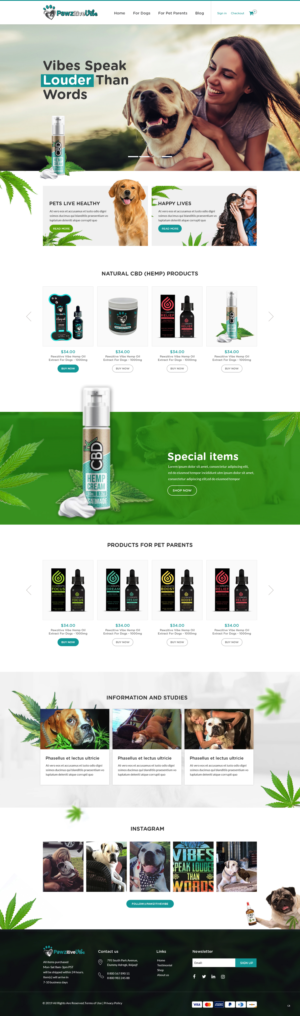 Web Design by pb for Pawzitive Vibe - ellro dist | Design: #21882684