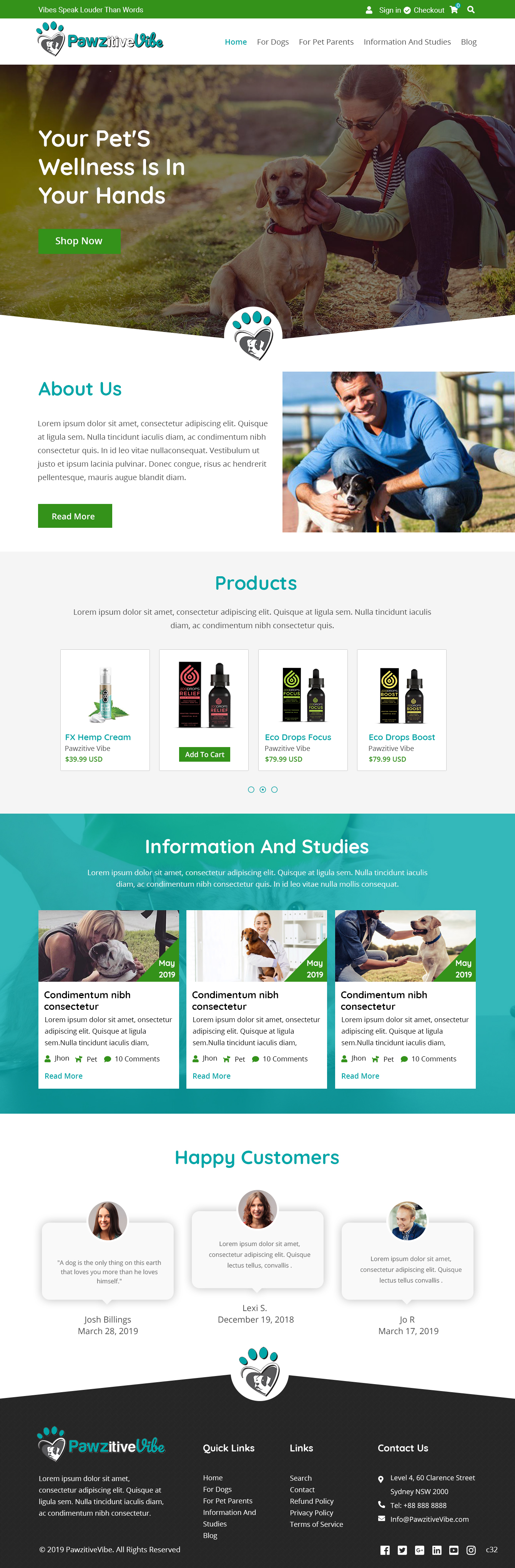 Web Design by pb for Pawzitive Vibe - ellro dist | Design #21882687