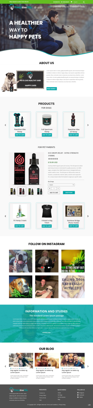 Web Design by pb for Pawzitive Vibe - ellro dist | Design: #21882694