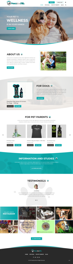 Web Design by pb for Pawzitive Vibe - ellro dist | Design: #21882695