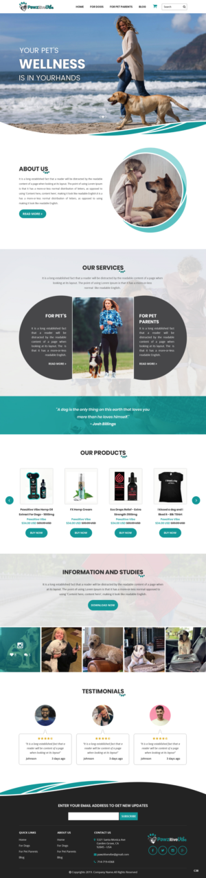 Web Design by pb for Pawzitive Vibe - ellro dist | Design: #21882696