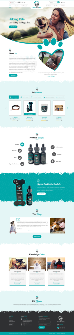 Web Design by Sbss for Pawzitive Vibe - ellro dist | Design: #22175271