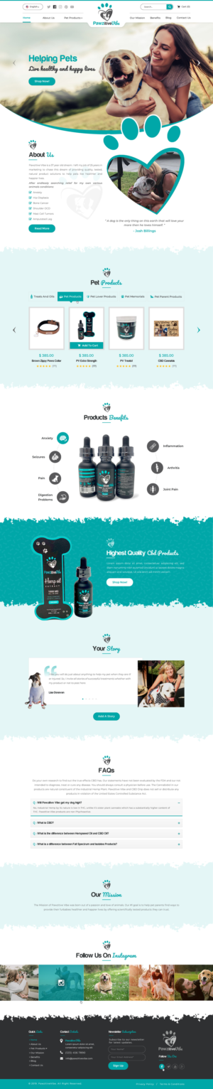 Web Design by Sbss for Pawzitive Vibe - ellro dist | Design: #22324016