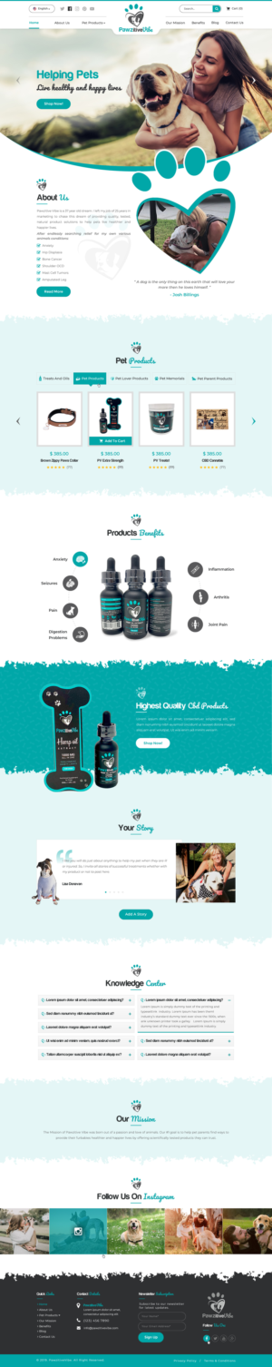 Web Design by Sbss for Pawzitive Vibe - ellro dist | Design: #22324017