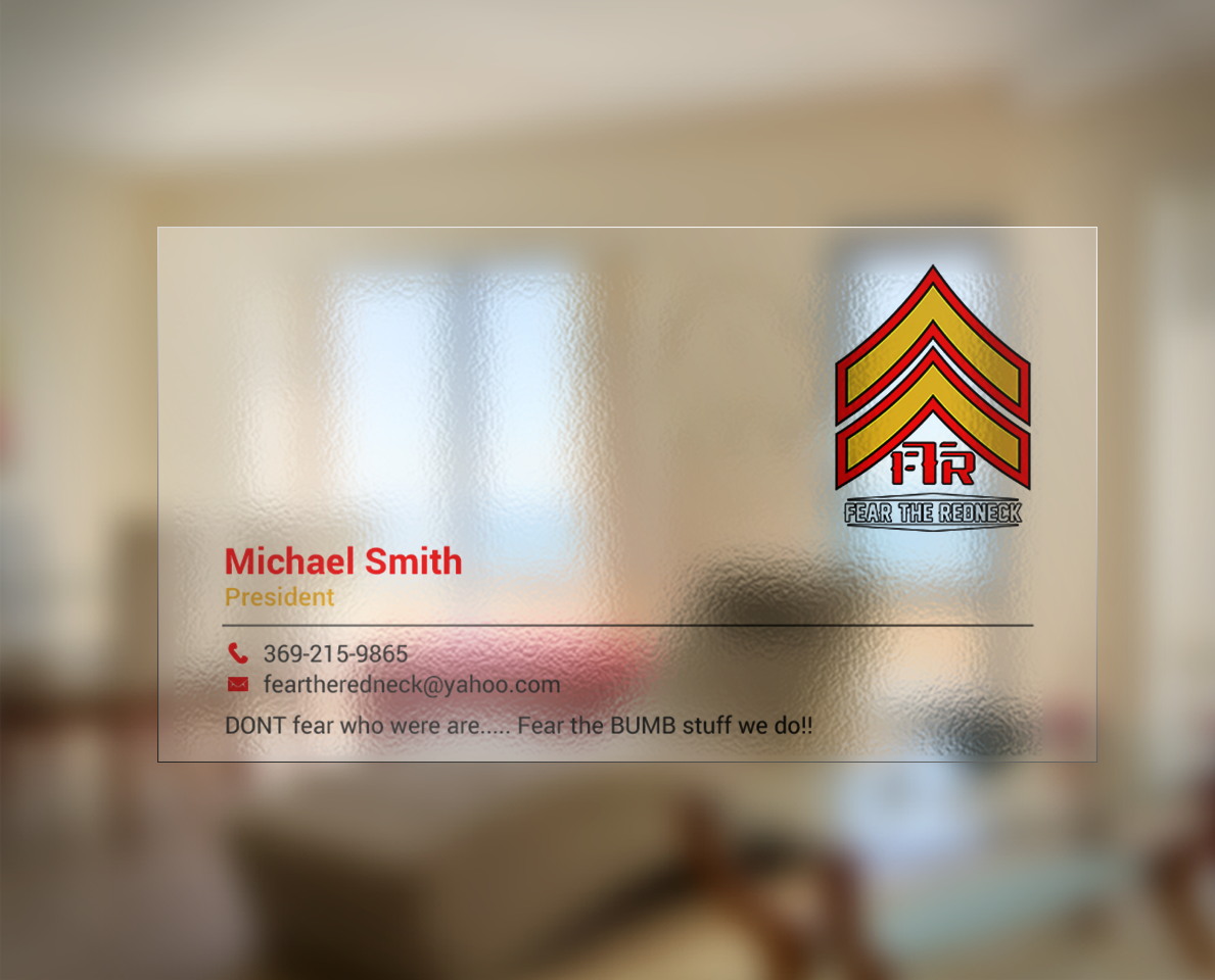 Visitenkarten-Design von chandrayaan.creative für Fear the Redneck LLC | Design #21873712