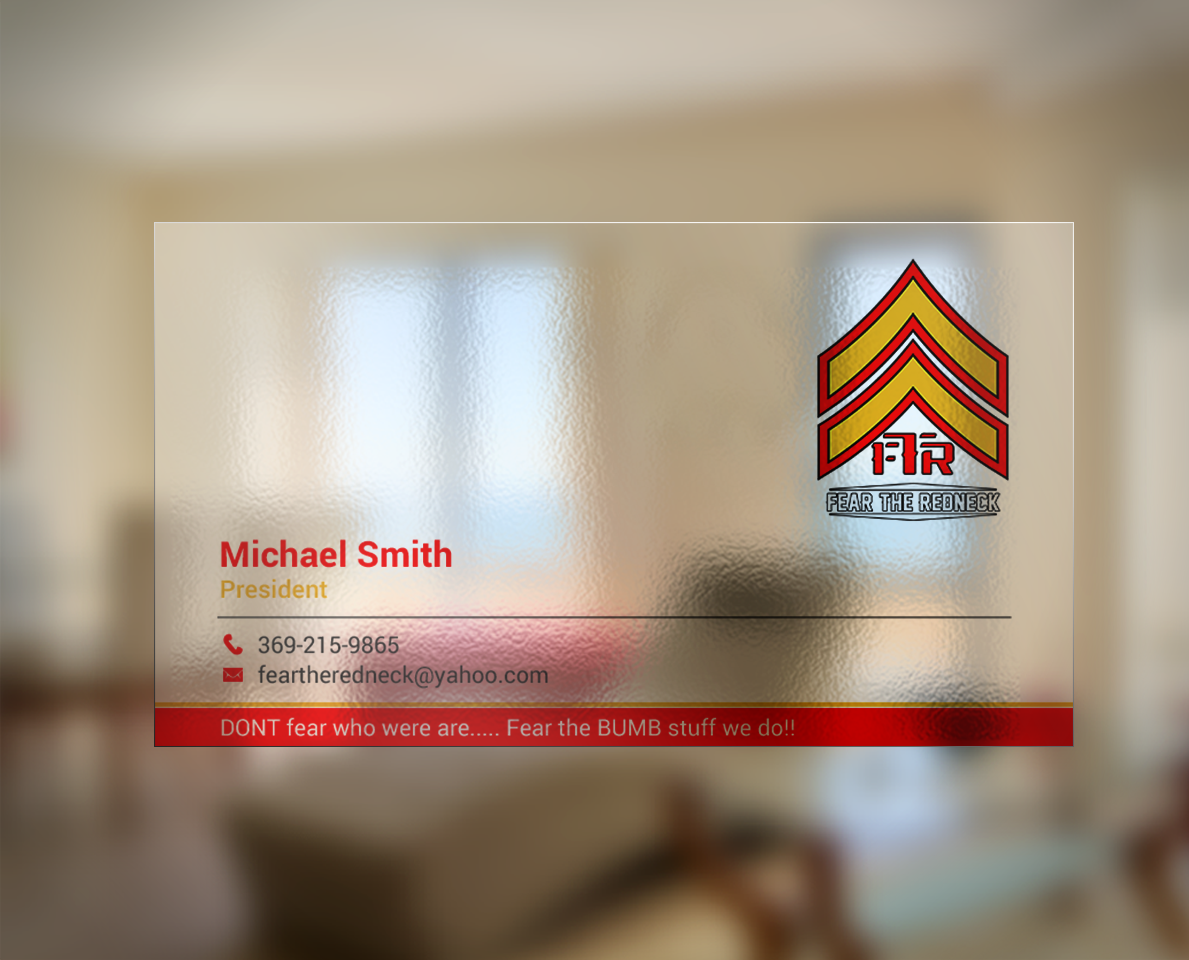Visitenkarten-Design von chandrayaan.creative für Fear the Redneck LLC | Design #21873713