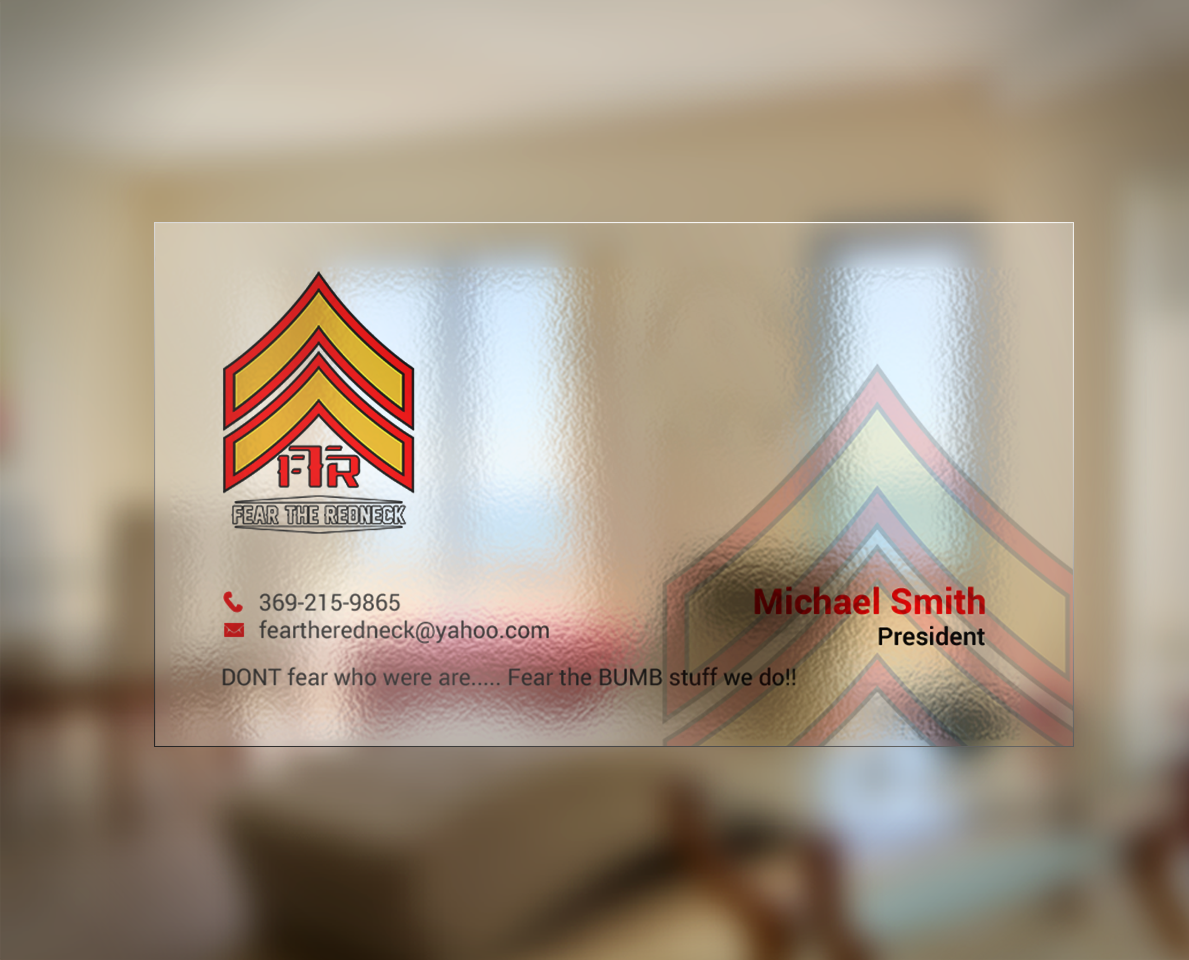 Design de Carte de Visite par chandrayaan.creative pour Fear the Redneck LLC | Design #21874483