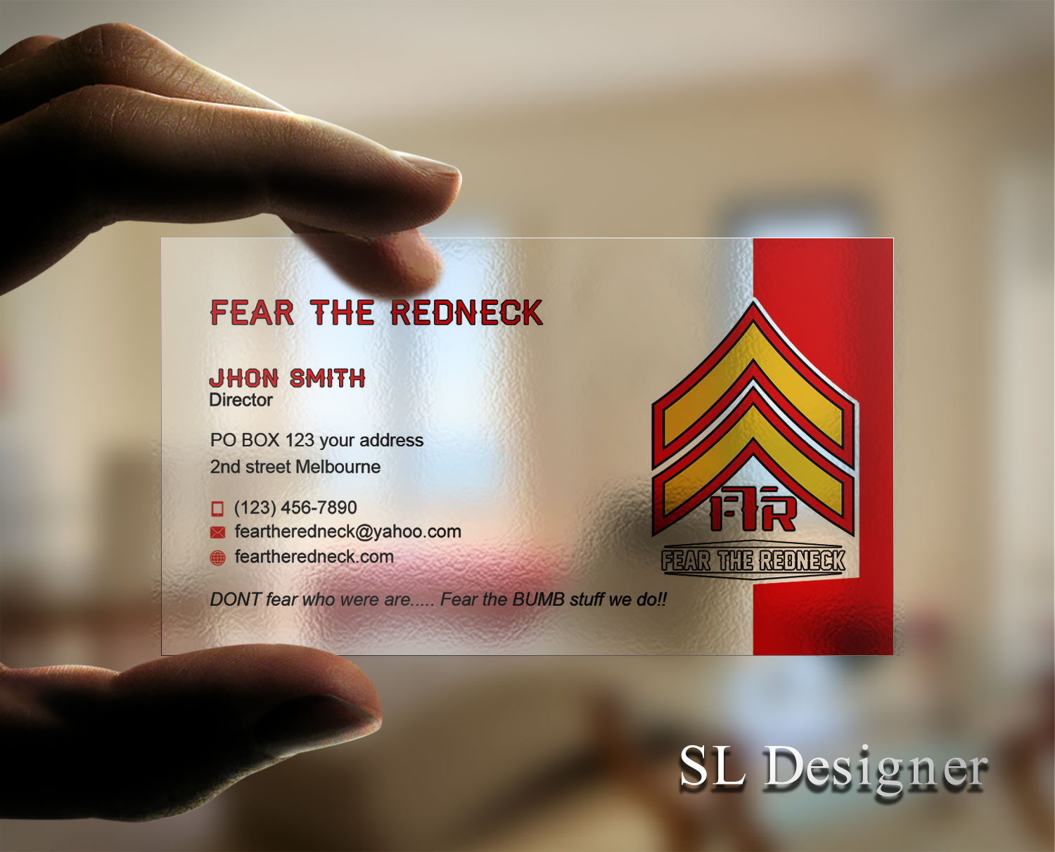Business Card Design by SL Designer for Fear the Redneck LLC | Design #21874945