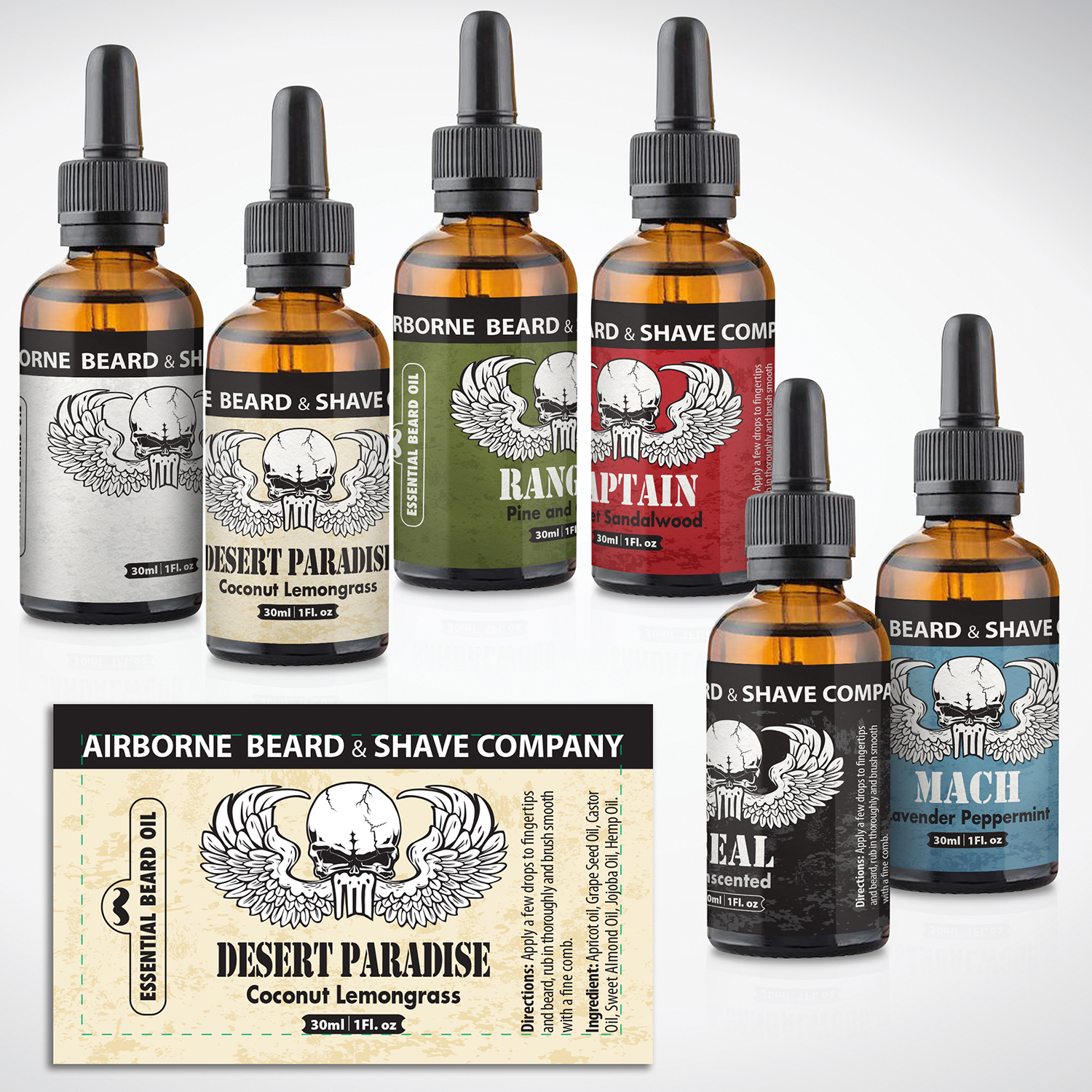 Label Design by tuan1968 for Airborne Beard and Shaving | Design #21888159