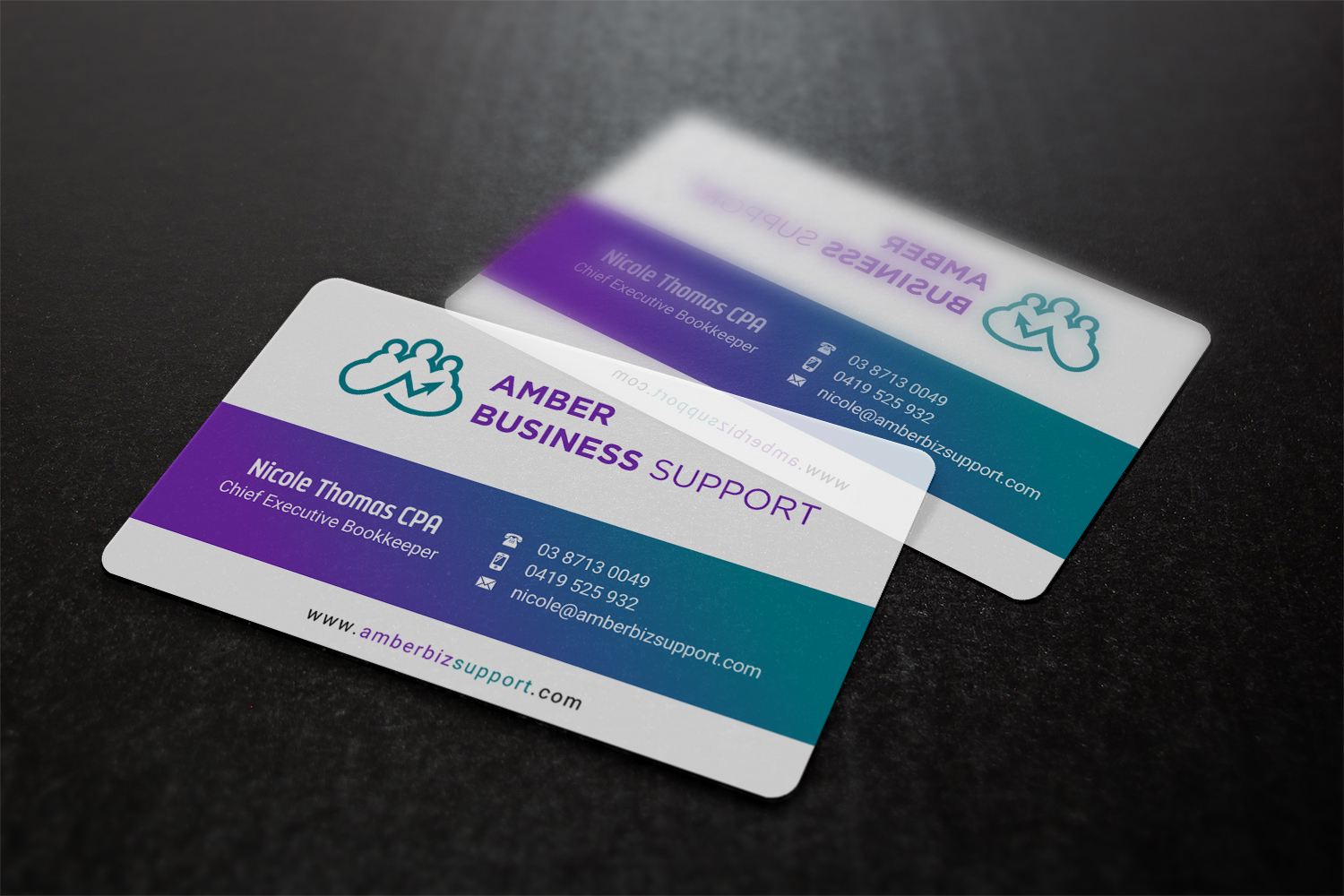 Business Card Design by INDIAN_Ashok for Amber Business Support | Design #21879564