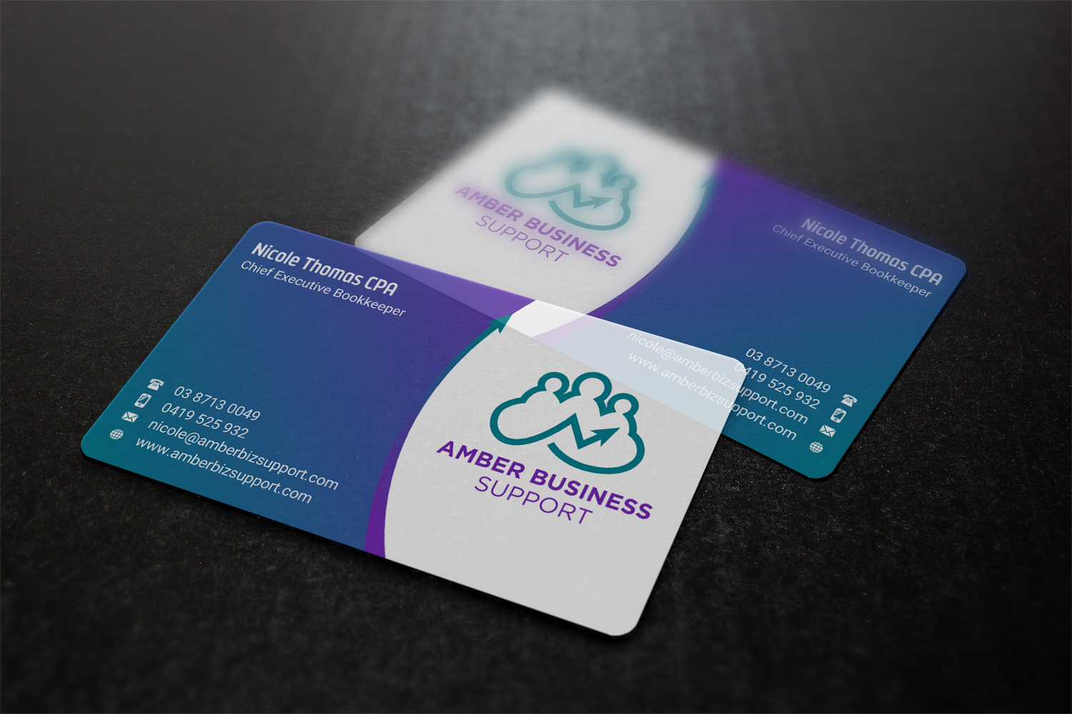 Business Card Design by INDIAN_Ashok for Amber Business Support | Design #21879567