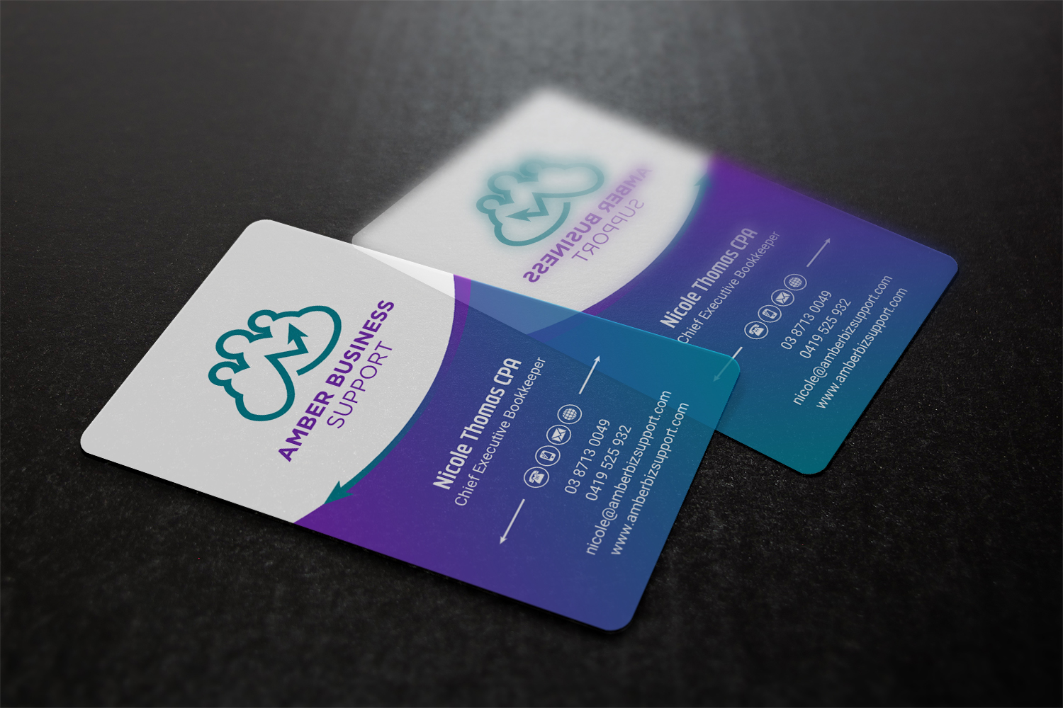 Business Card Design by INDIAN_Ashok for Amber Business Support | Design #21879572