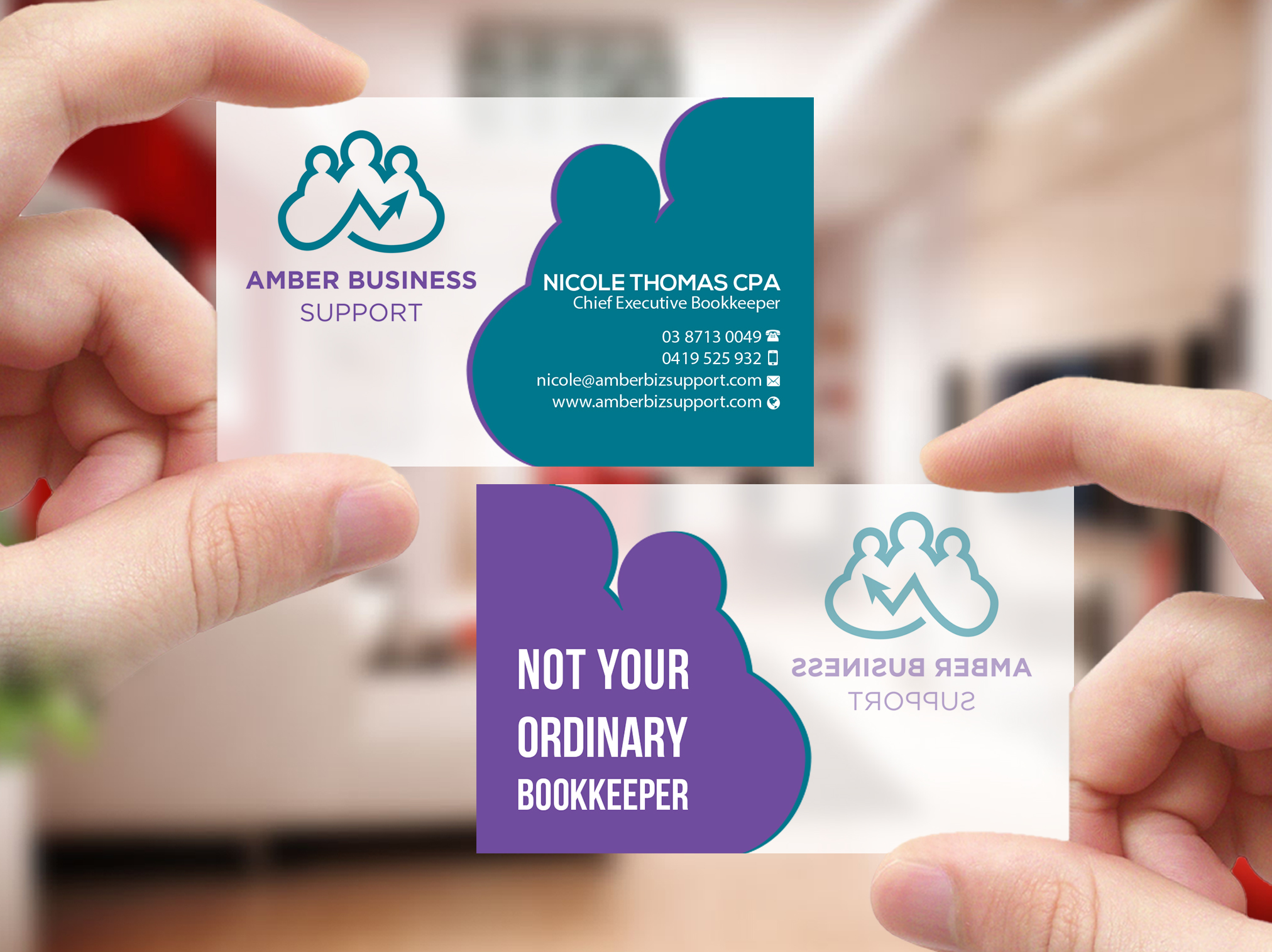 Business Card Design by Creations Box 2015 for Amber Business Support | Design #21885562