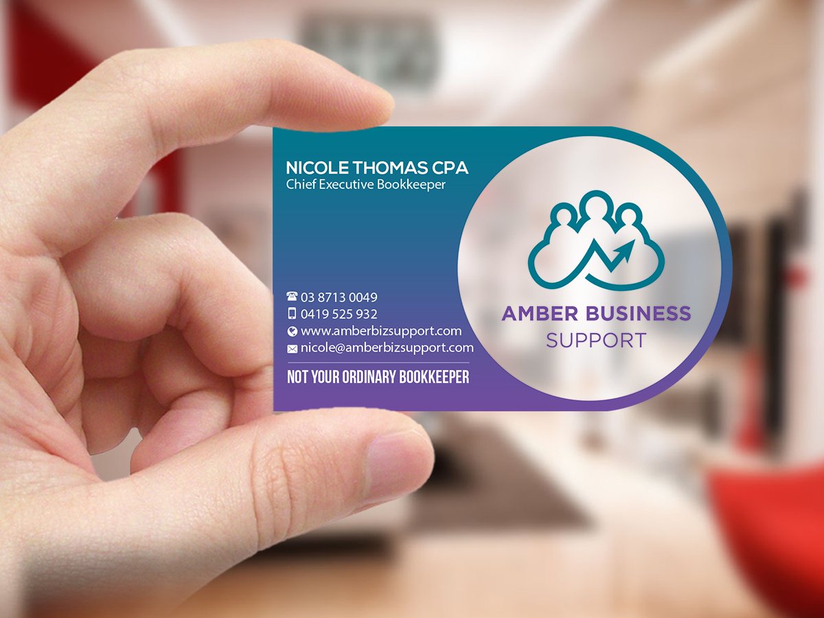 Business Card Design by Creations Box 2015 for Amber Business Support | Design #21885569