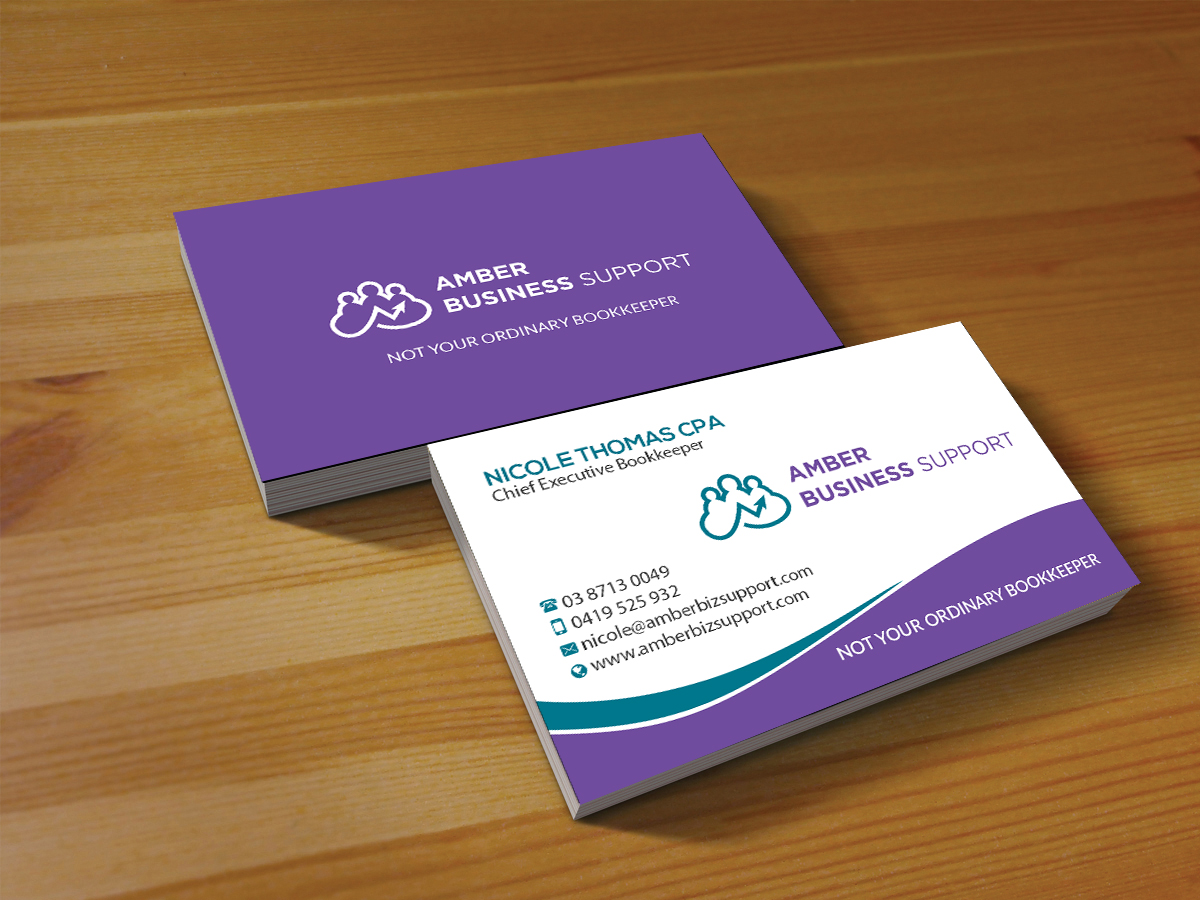 Business Card Design by Creations Box 2015 for Amber Business Support | Design #21885575