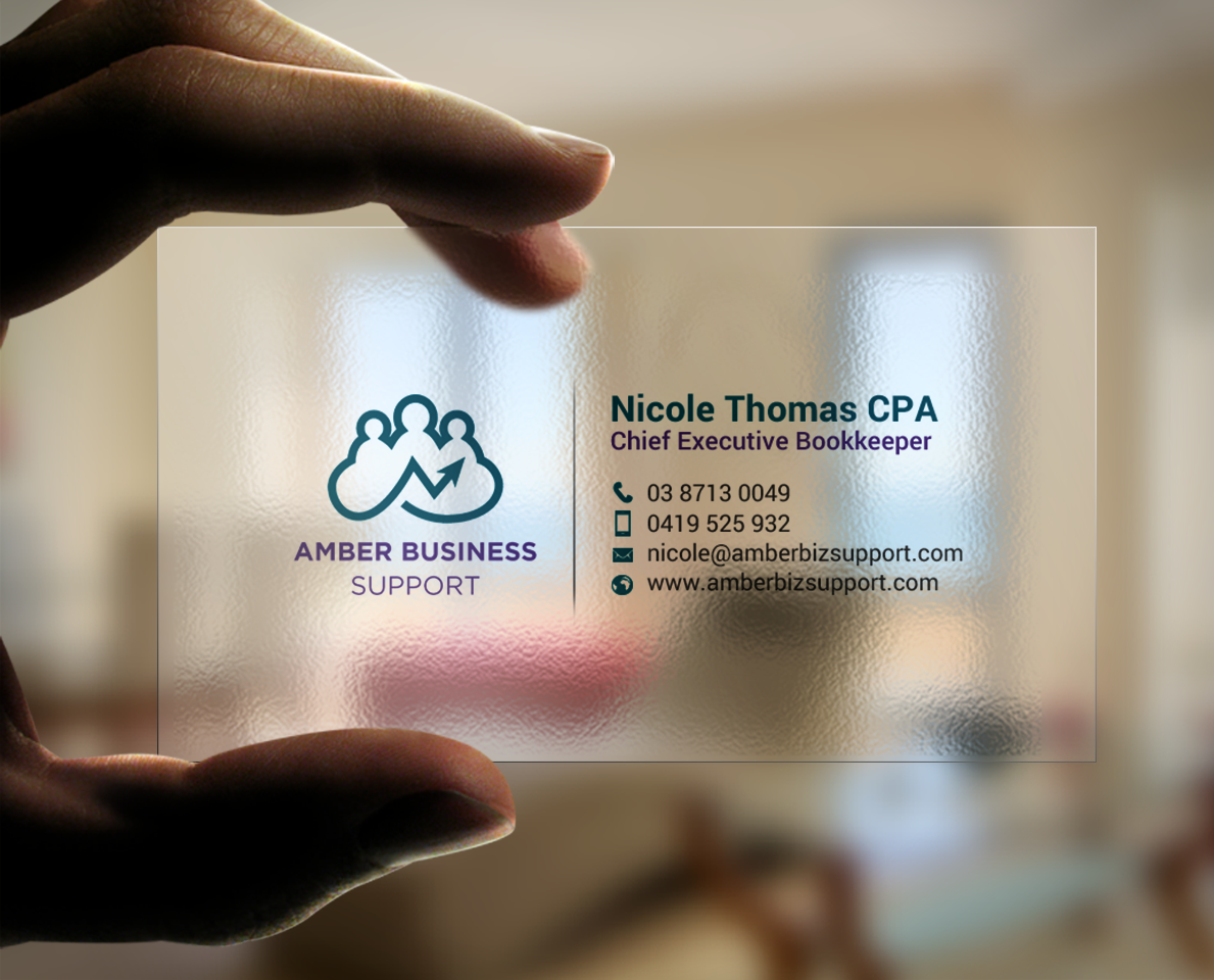 Design de Carte de Visite par chandrayaan.creative pour Amber Business Support | Design #21880965