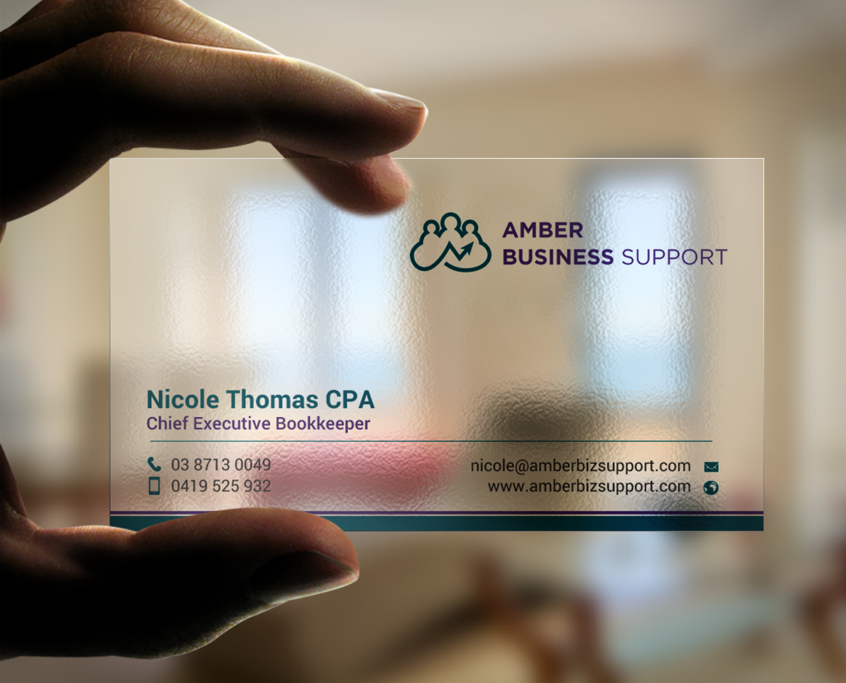 Business Card Design by chandrayaan.creative for Amber Business Support | Design #21880969