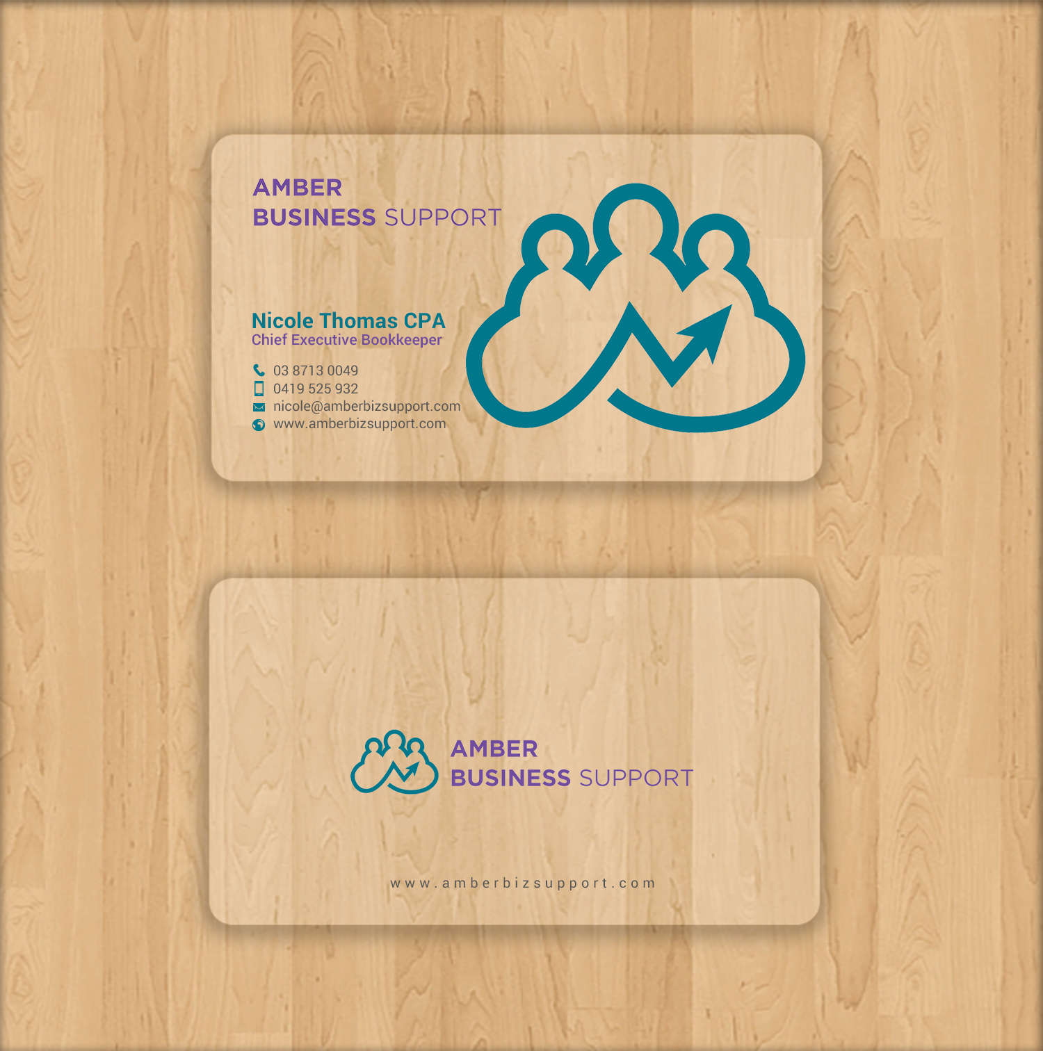 Business Card Design by chandrayaan.creative for Amber Business Support | Design #21880972