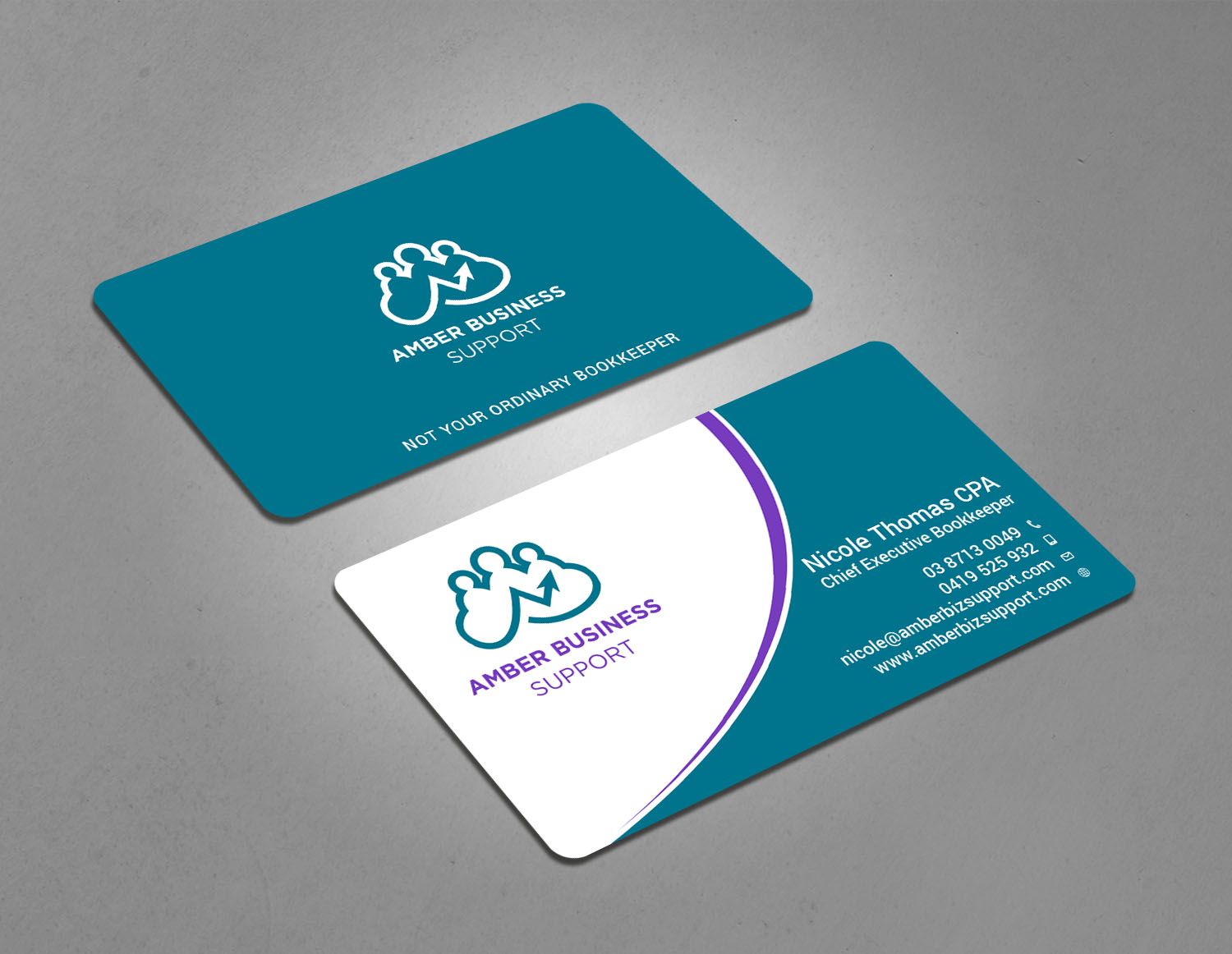 Design de Carte de Visite par Tripti Ranjan Gain pour Amber Business Support | Design #21895192