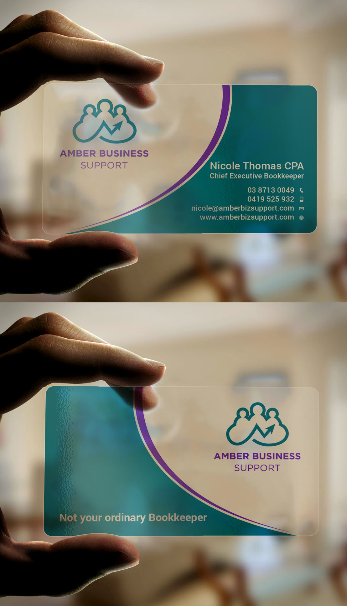 Business Card Design by Tripti Ranjan Gain for Amber Business Support | Design #21899629