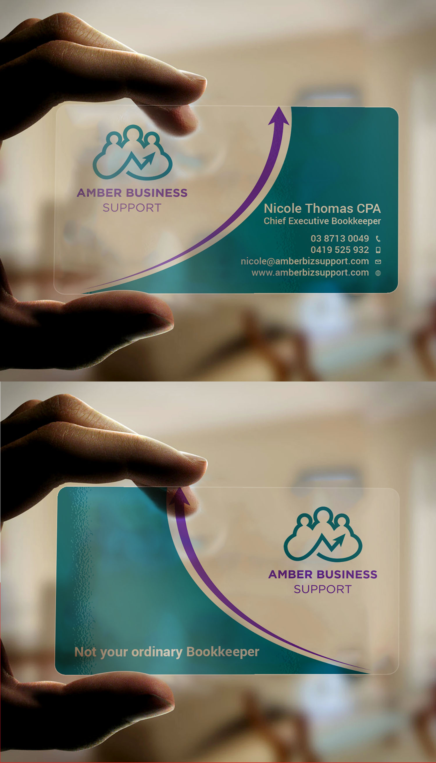 Business Card Design by Tripti Ranjan Gain for Amber Business Support | Design #21902428