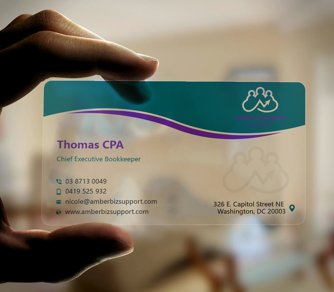 Business Card Design by Uttom 2 for Amber Business Support | Design #21882042