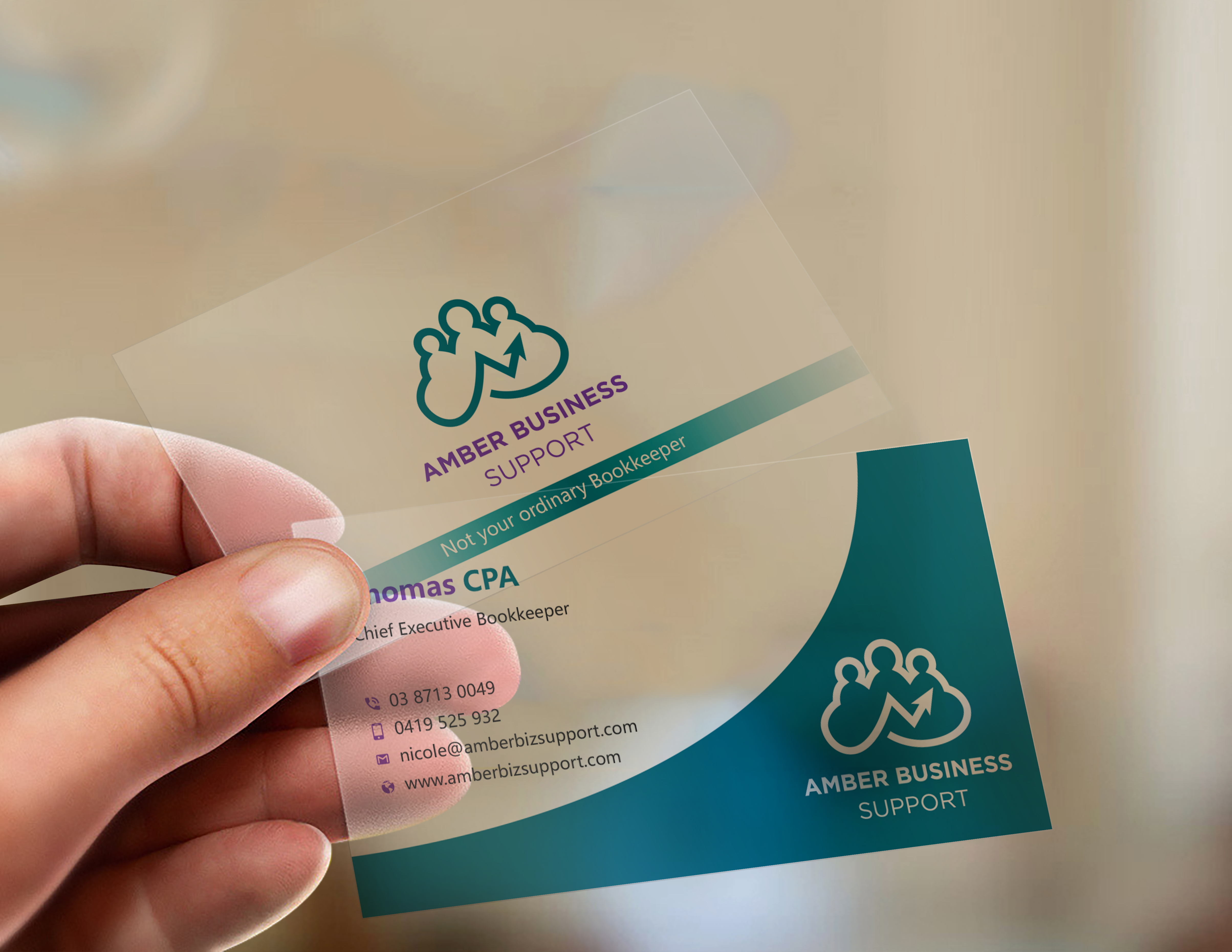 Business Card Design by Uttom 2 for Amber Business Support | Design #21882153