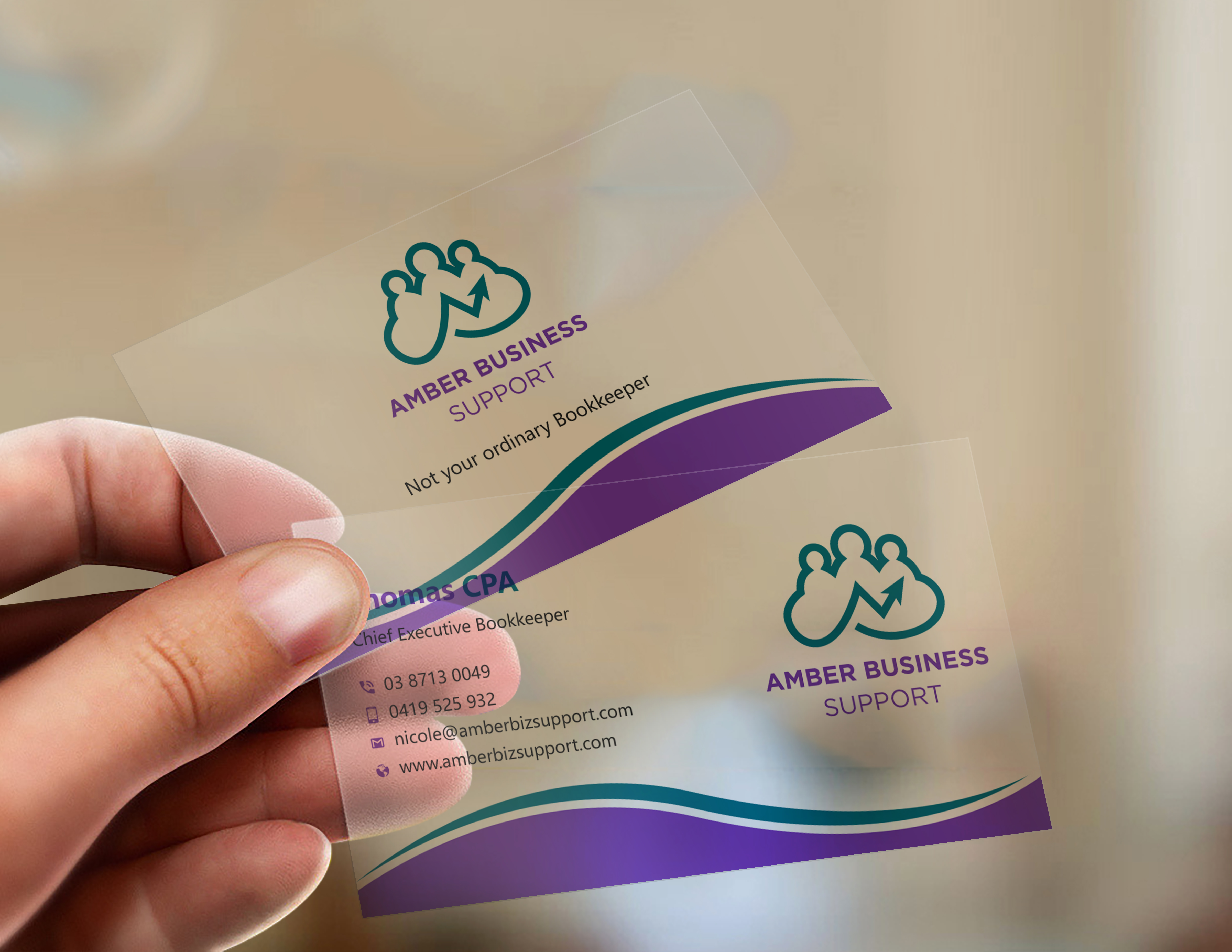 Business Card Design by Uttom 2 for Amber Business Support | Design #21882154