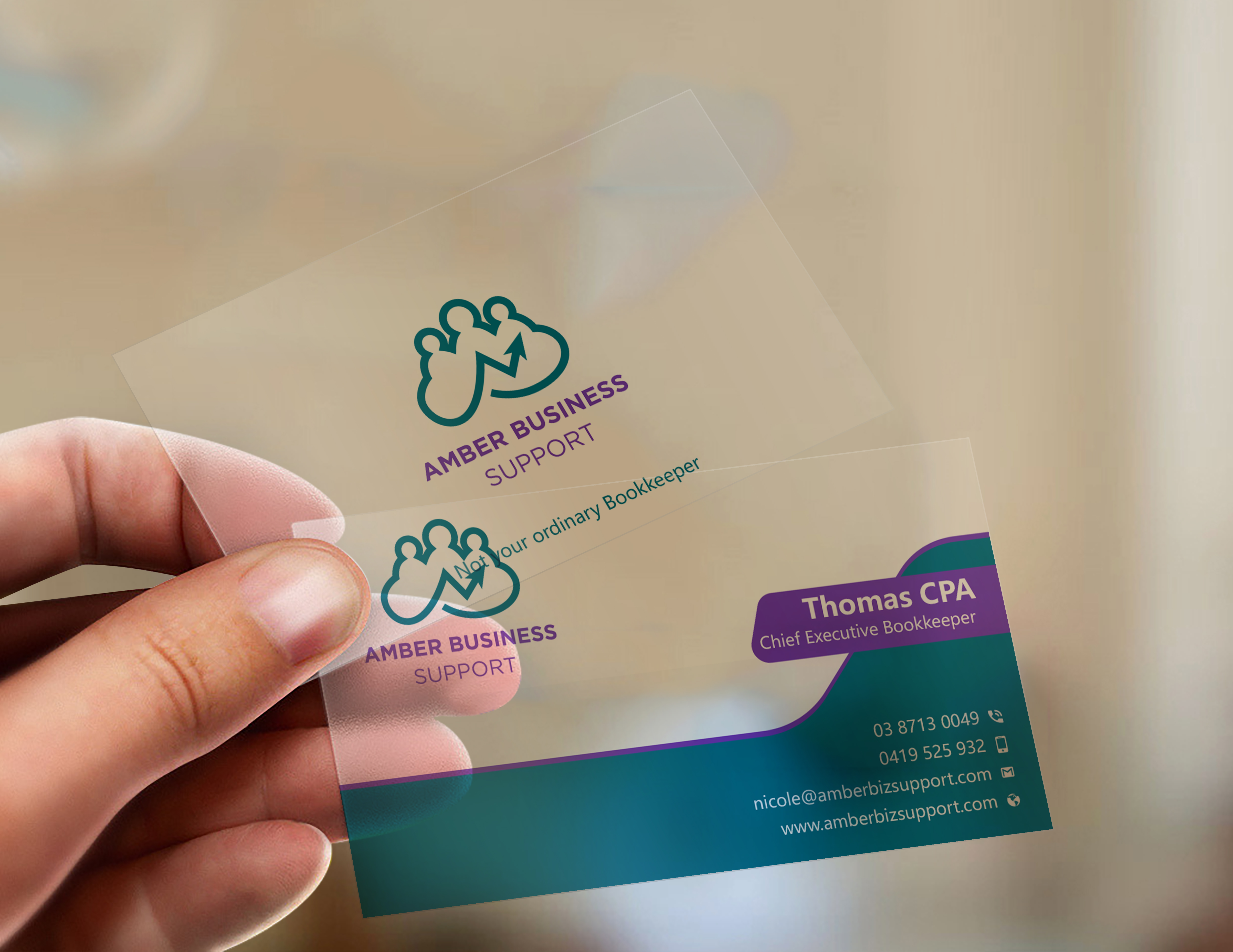 Business Card Design by Uttom 2 for Amber Business Support | Design #21882161