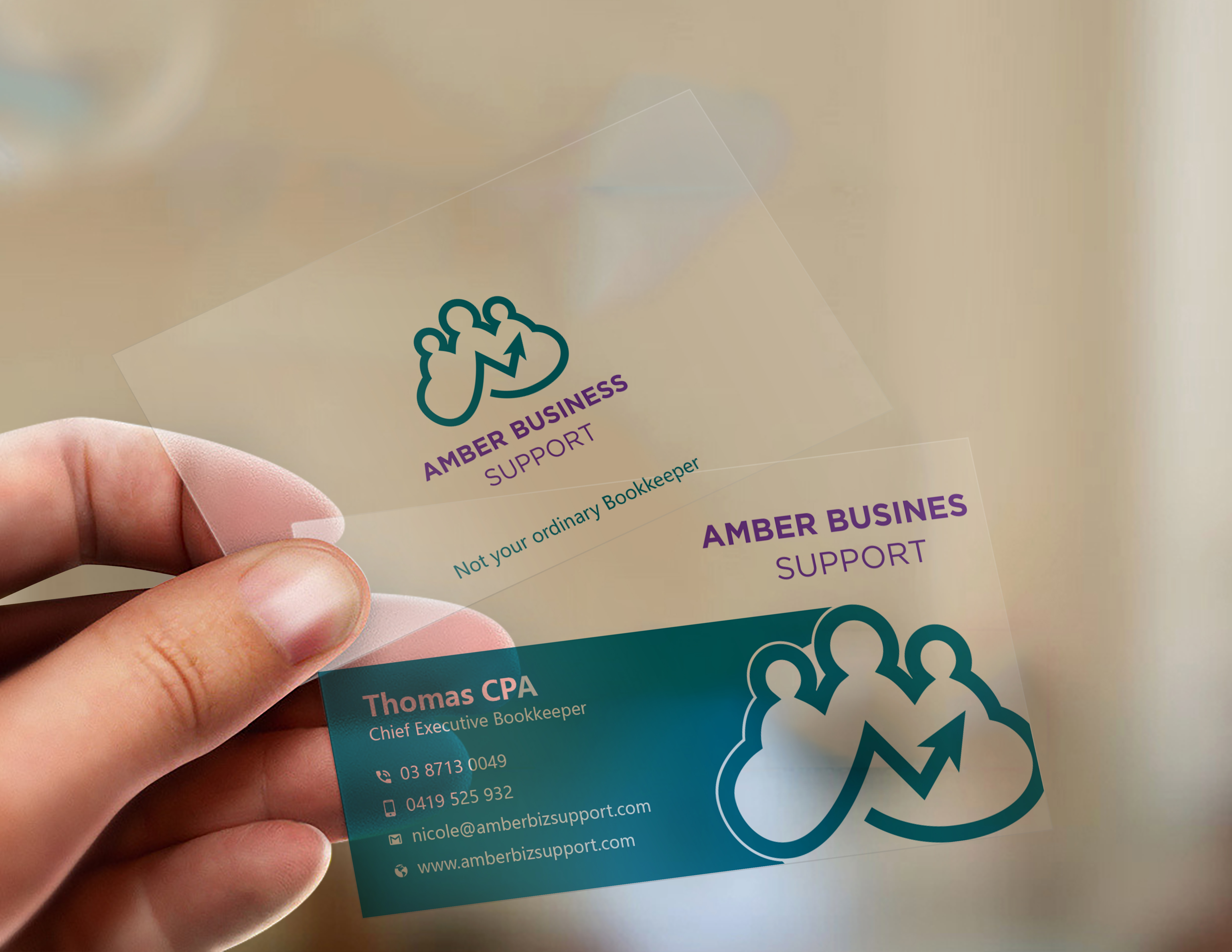 Business Card Design by Uttom 2 for Amber Business Support | Design #21882168