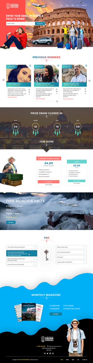 Vacation giveaway landing page design | Web Design by Ved Web Services