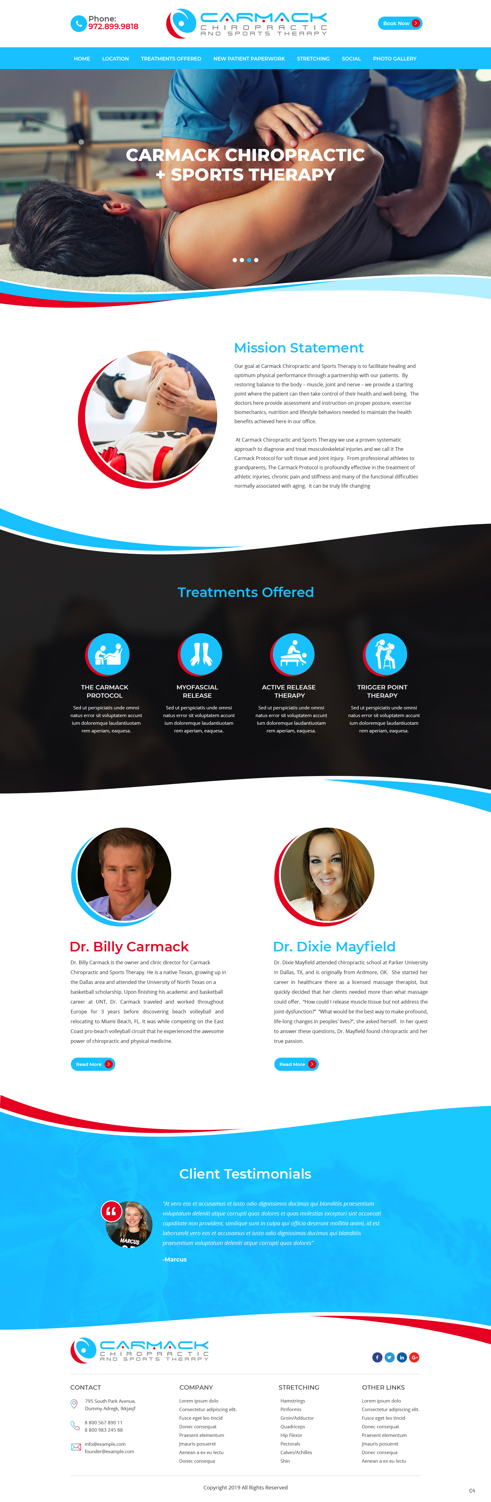 Web Design by pb for Carmack Chiropractic and Sports Therapy | Design #21893107